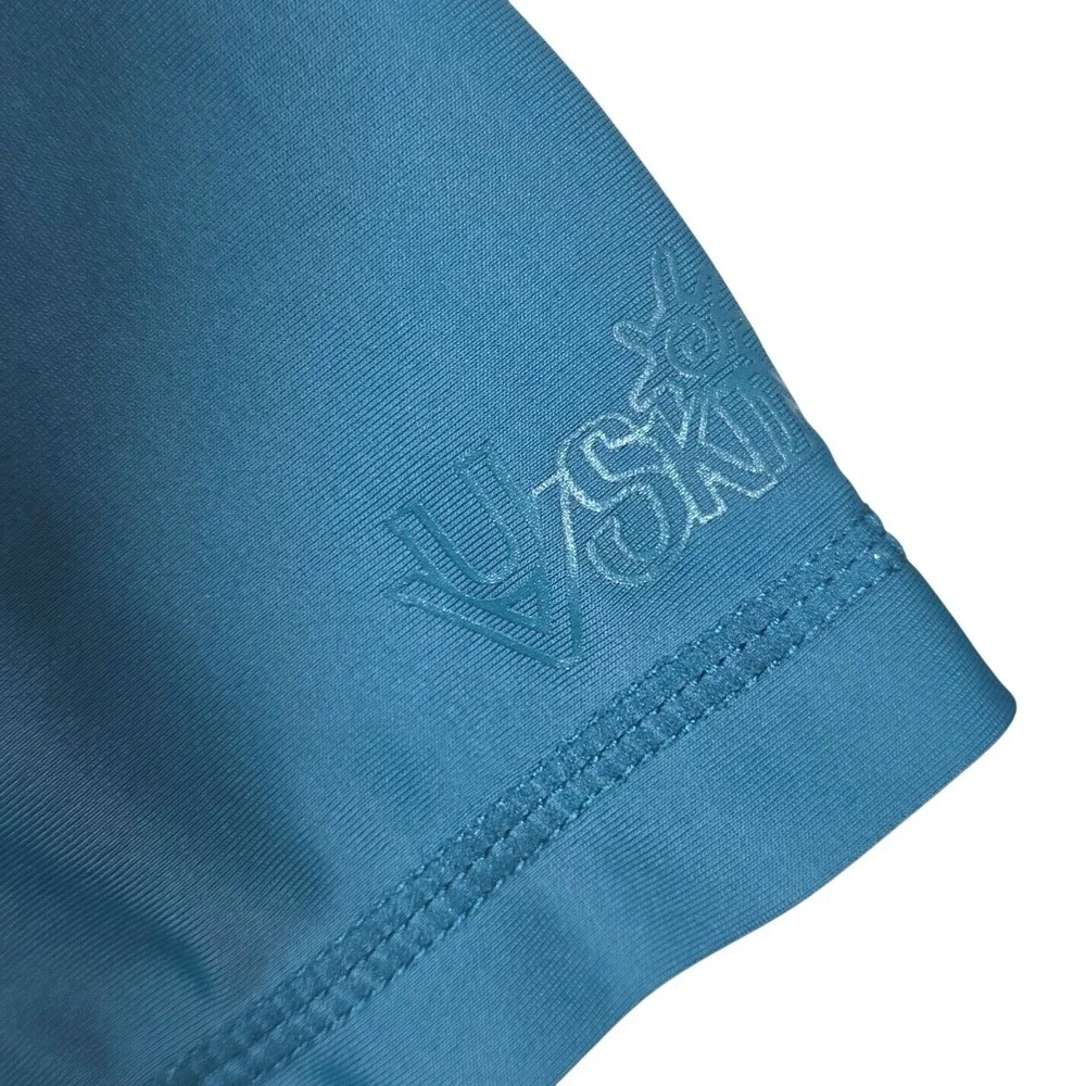 UV Skinz Short Sleeve Crew Sun & Swim Shirt Men 4XL Teal Blue UPF 50+ Rash Guard